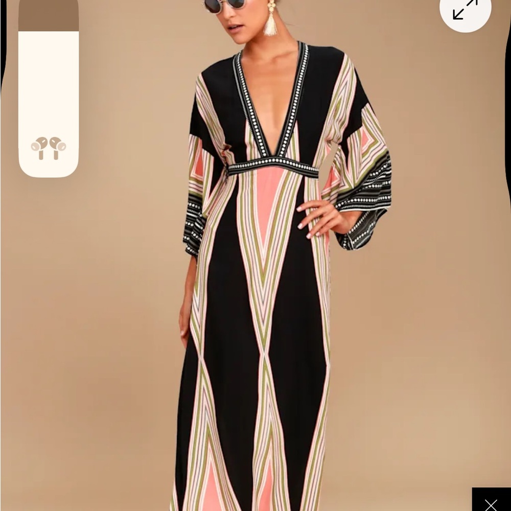 NWT Black and Pink Maxi Dress
